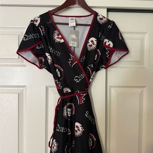Disney Black and Red Wrap Sundress with Flutter Sleeves